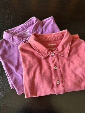 Bonobos Men’s Polo Shirt Bundle M – Slim and Standard Fit – Coral and Purple